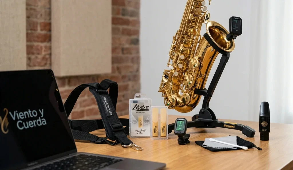 Selección de los mejores accesorios para saxofón imprescindibles en 2026 en estudio Viento y Cuerda